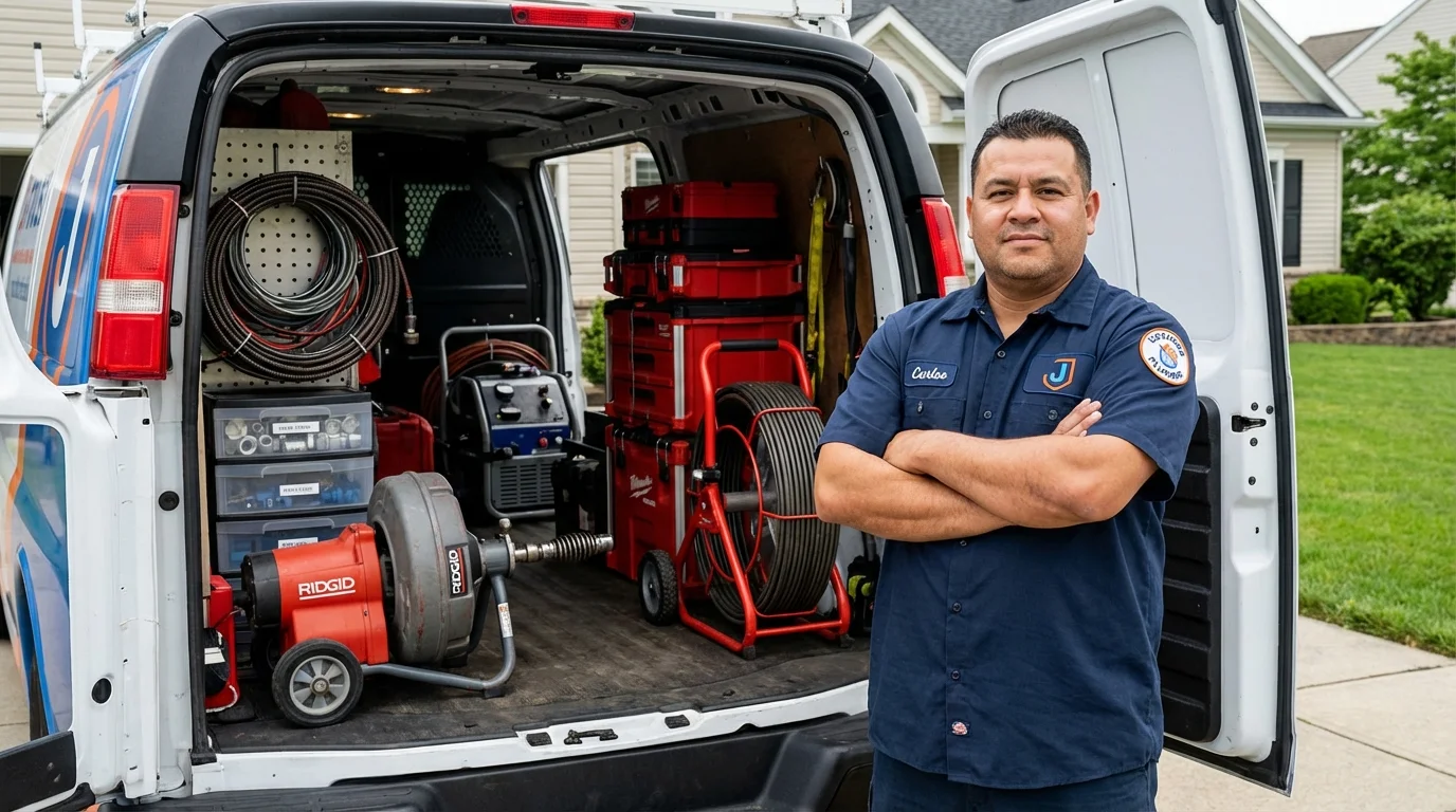 Professional drain cleaning equipment and Johns Plumbing LLC plumber in Ventura