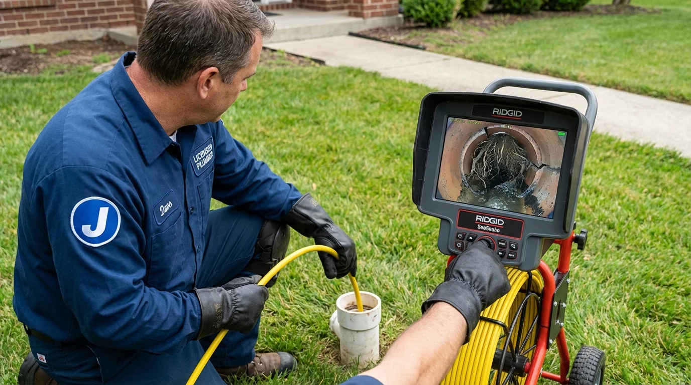 Sewer camera inspection being performed by Johns Plumbing LLC in Ventura