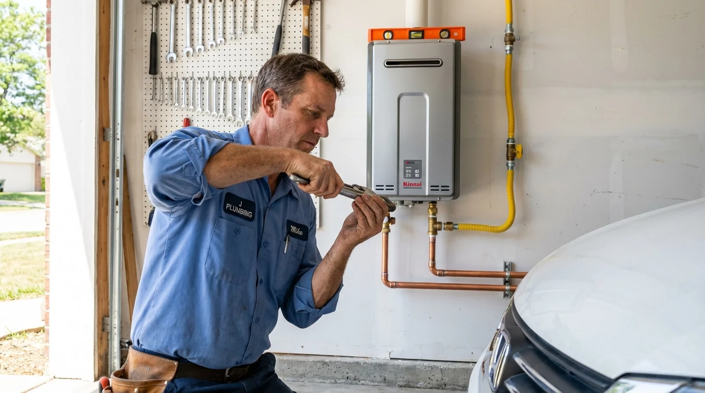 Tankless water heater installation by a Johns Plumbing LLC plumber in Ventura